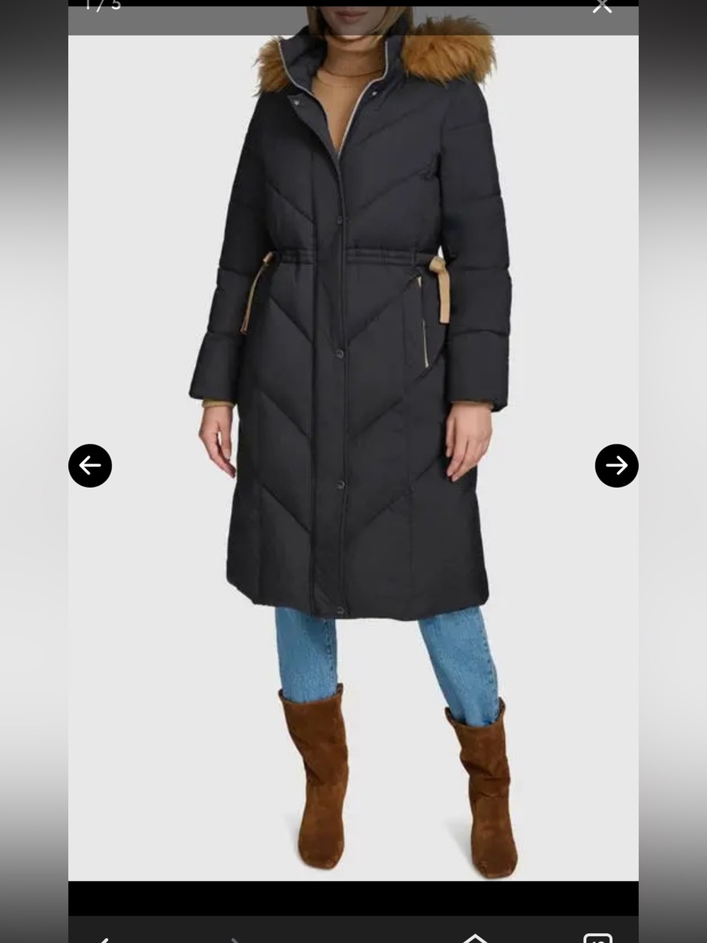 ANDREW MARC 
Lennox Hooded Puffer Coat With Faux Fur Trim